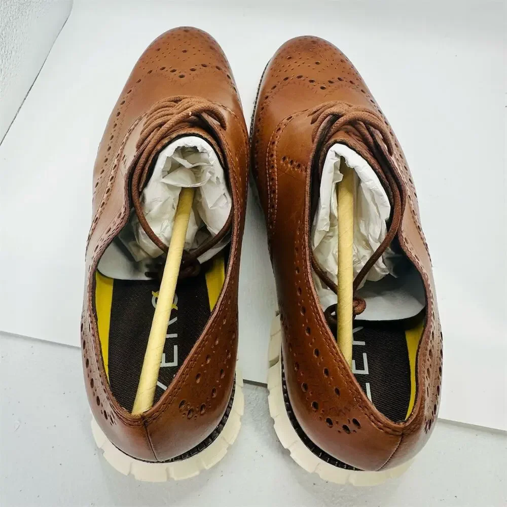 Cole Haan ZERØGRAND Wingtip Oxford Men's Dress Shoes Brown Size 11.5 M